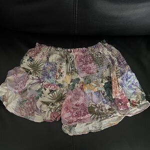 Zara Multicolor Floral High Waist Shorts